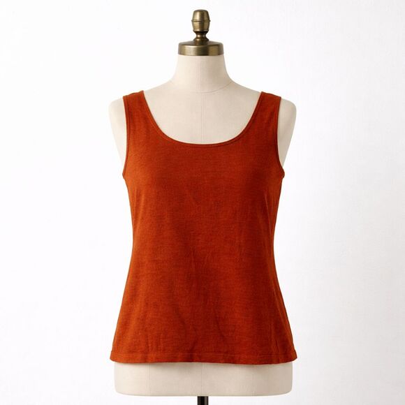 Lafayette 148 New York Tops - Lafayette 148 Tank Top Size Large 100% Linen Sleeveless Top Rust Coastal Classic